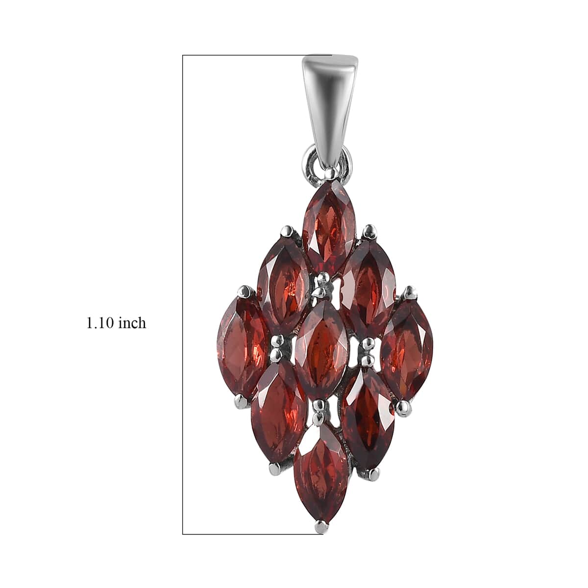 Mozambique Garnet 2.70 ctw Pendant in Stainless Steel  image number 5