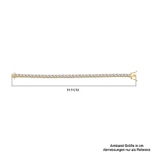 Moissanite 15.75 ctw Bracelet in Vermeil Yellow Gold Over Sterling Silver (7.5 In) (11.5 g)