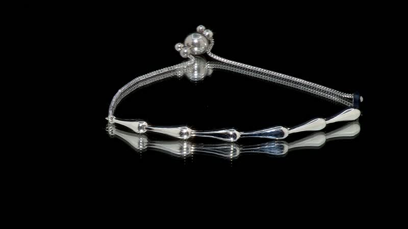 Karis Raindrop Link Bolo Bracelet in Platinum Bond and Stainless Steel
