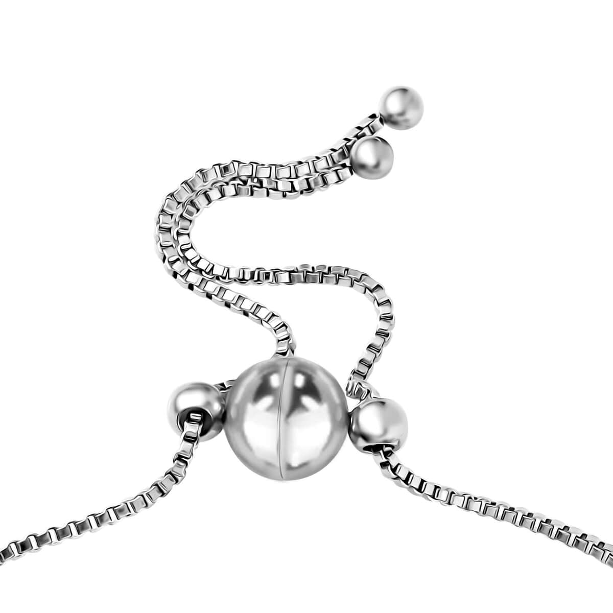 Karis Rain Drop Link Bolo Bracelet in Platinum Bond and Stainless Steel image number 3