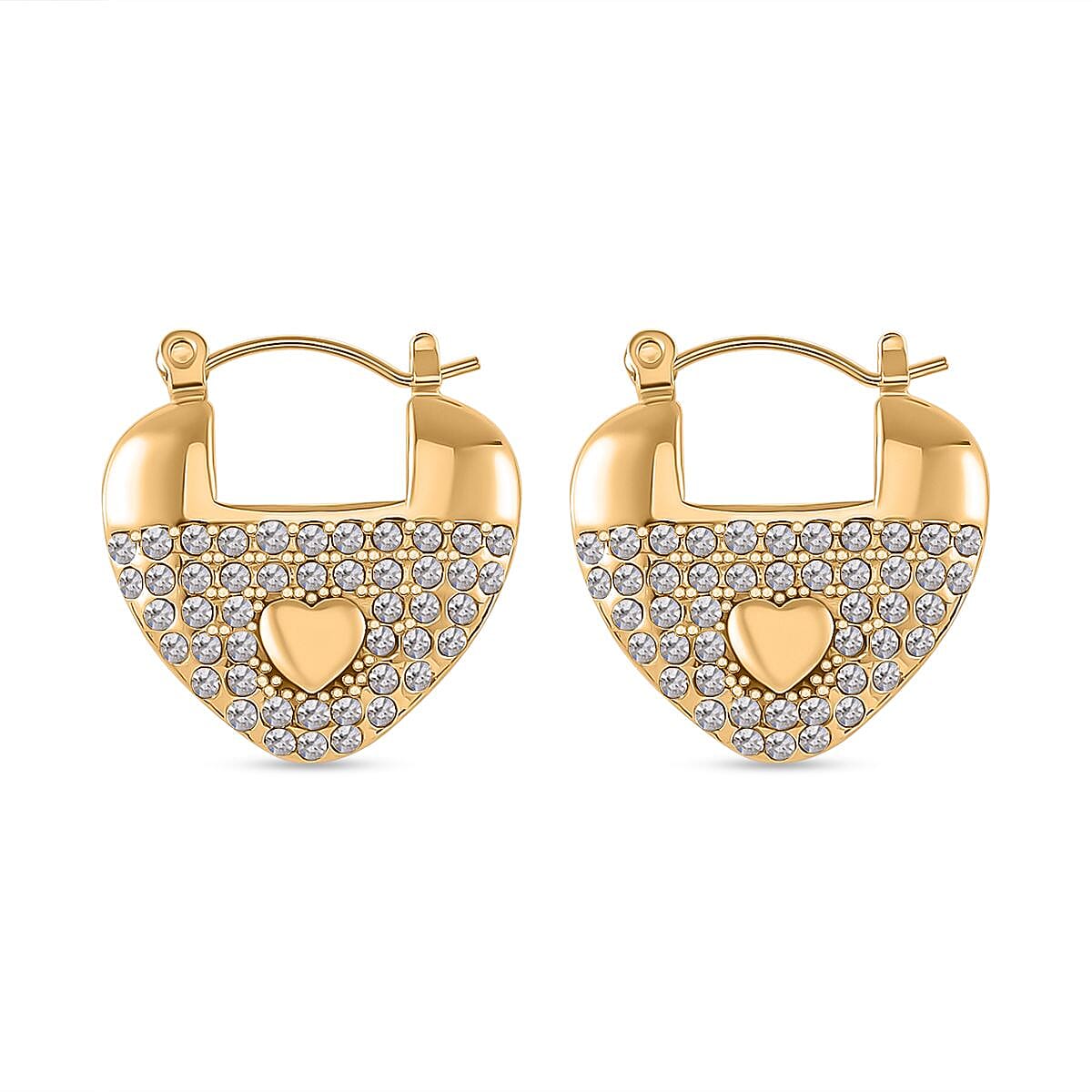 Austrian Crystal Earrings in in 14K YG Plated Stainless Steel