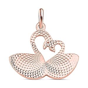 14K RG Ove Sterling Silver Rainbow Swan Pendant