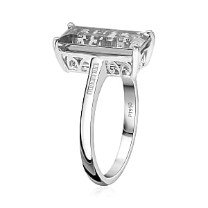 Rhapsody 950 Platinum AAAA Turkizite and E-F VS Diamond Ring (Size 10.5) 4.75 Grams 5.15 ctw