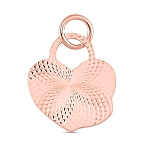 14K RG Ove Sterling Silver Rainbow Heart Pendant