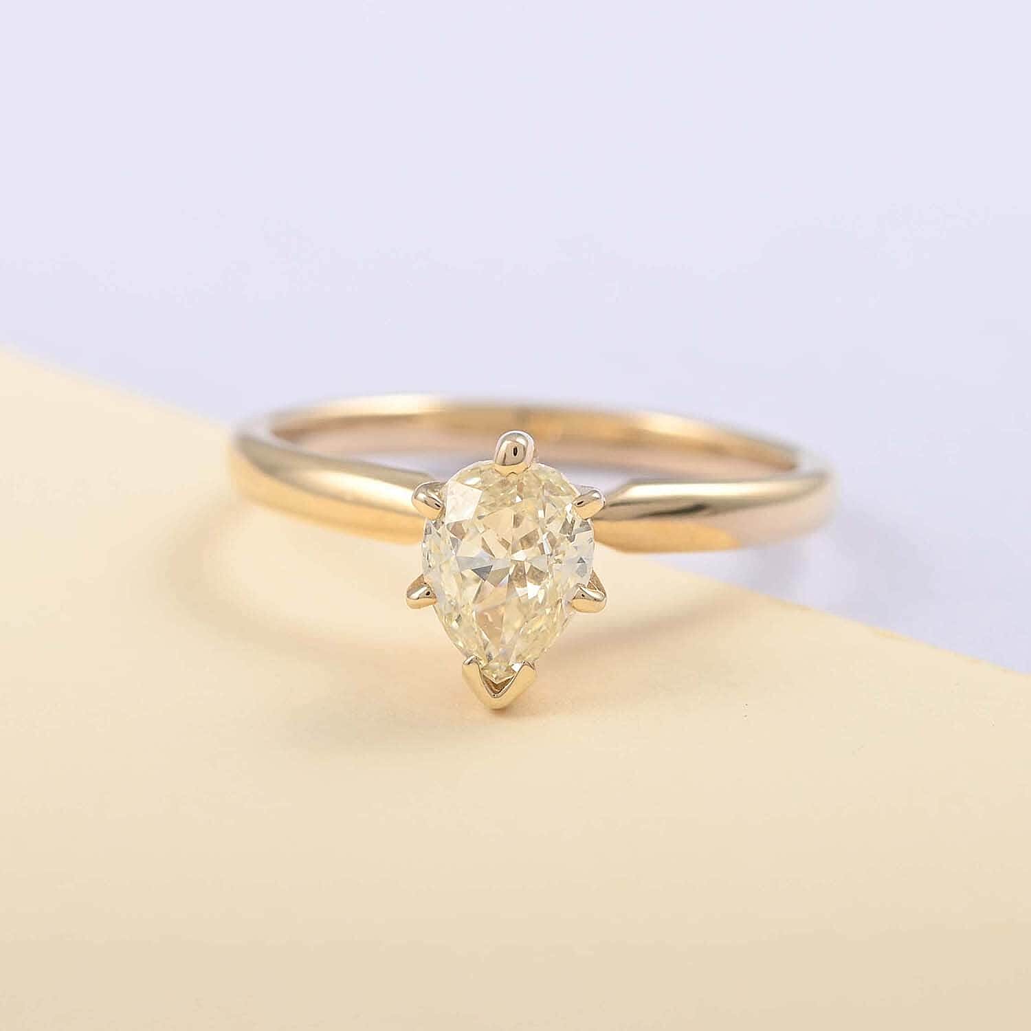 14K Yellow Gold G-H I2-I3 Diamond Solitaire Ring (Size 6.0) 0.75 ctw