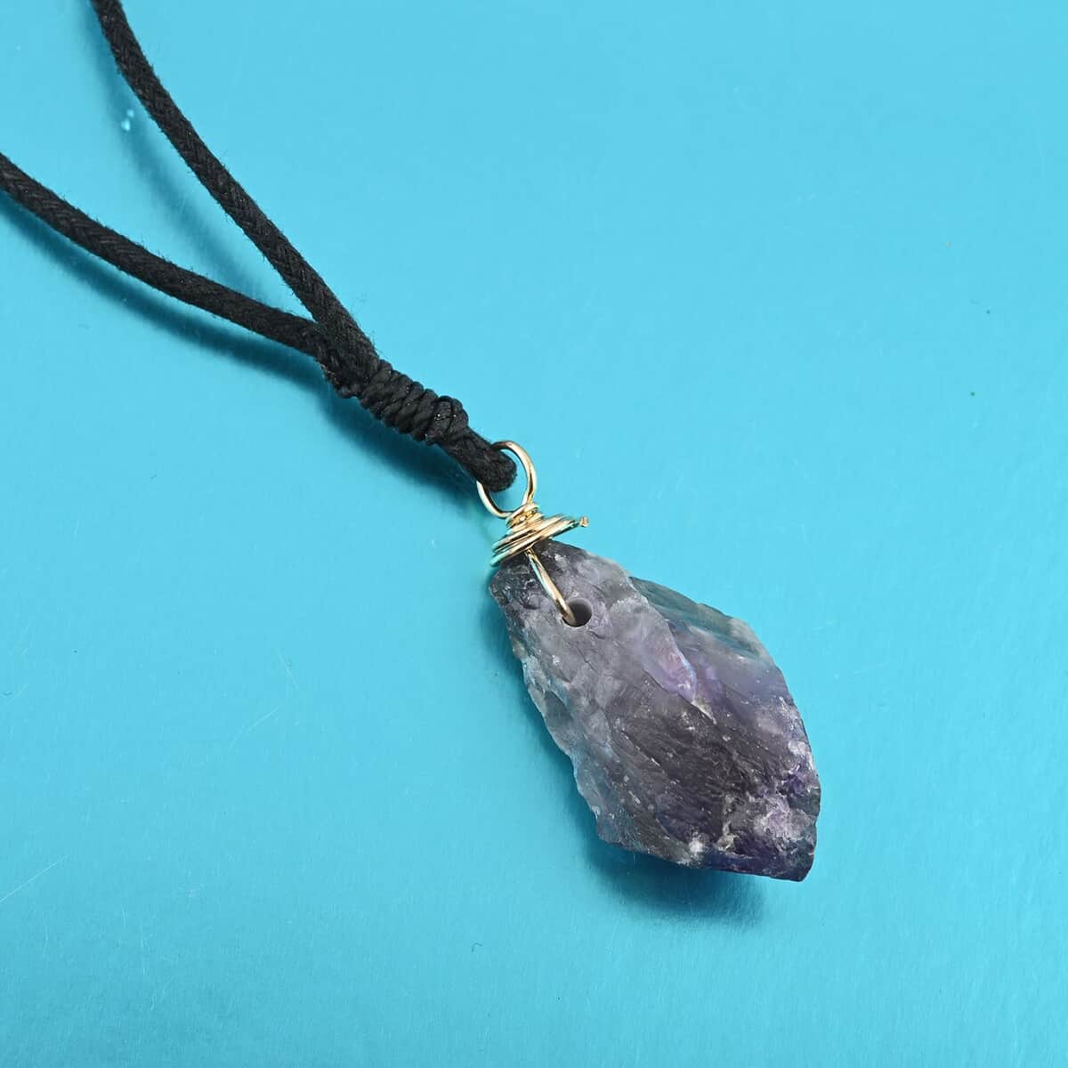 Amethyst Pendant with Cloth Necklace (22 Inches) in Goldtone 82.50 ctw image number 1