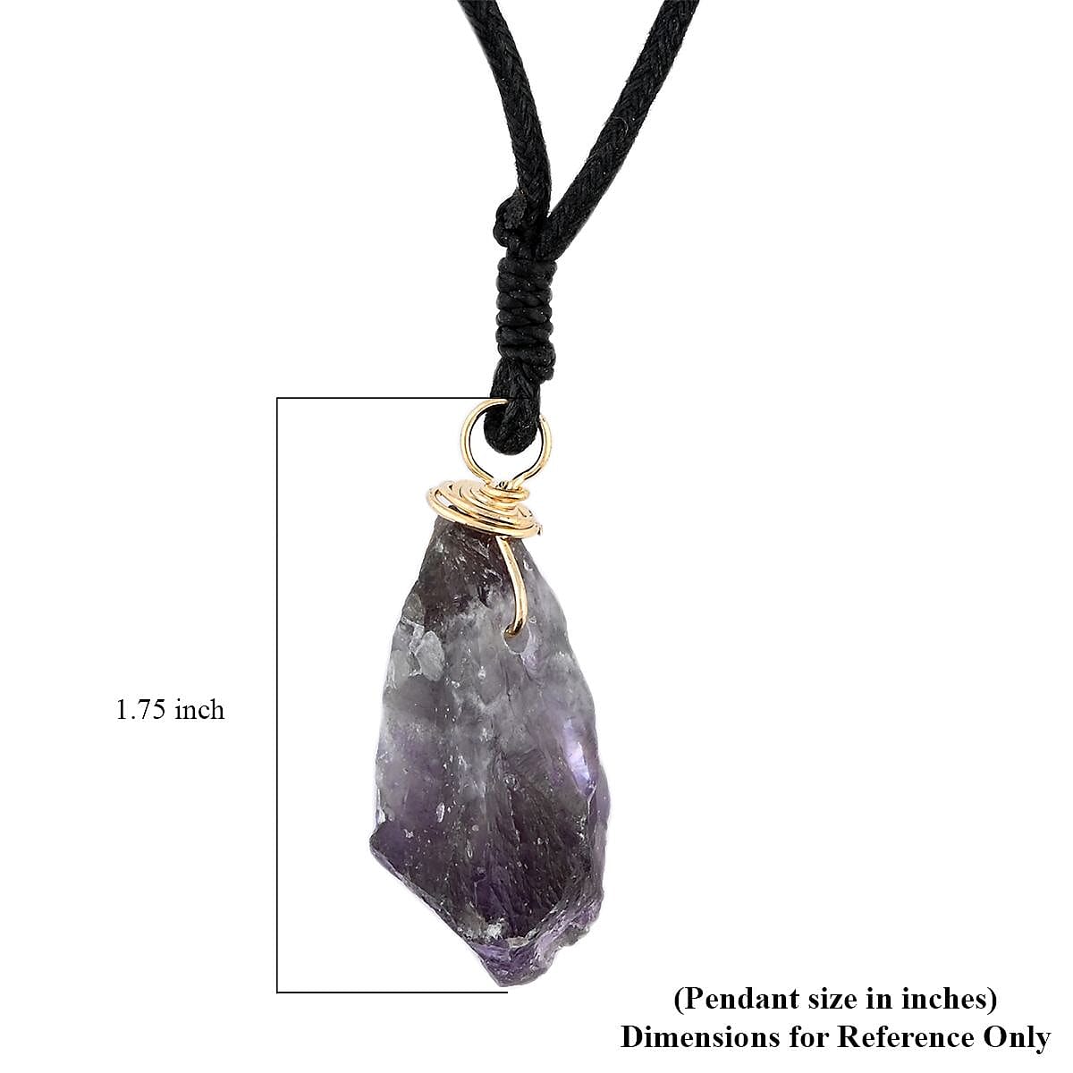 Colors of Brazil Amethyst Pendant with Cloth Necklace 22 Inches in Goldtone 82.50 ctw