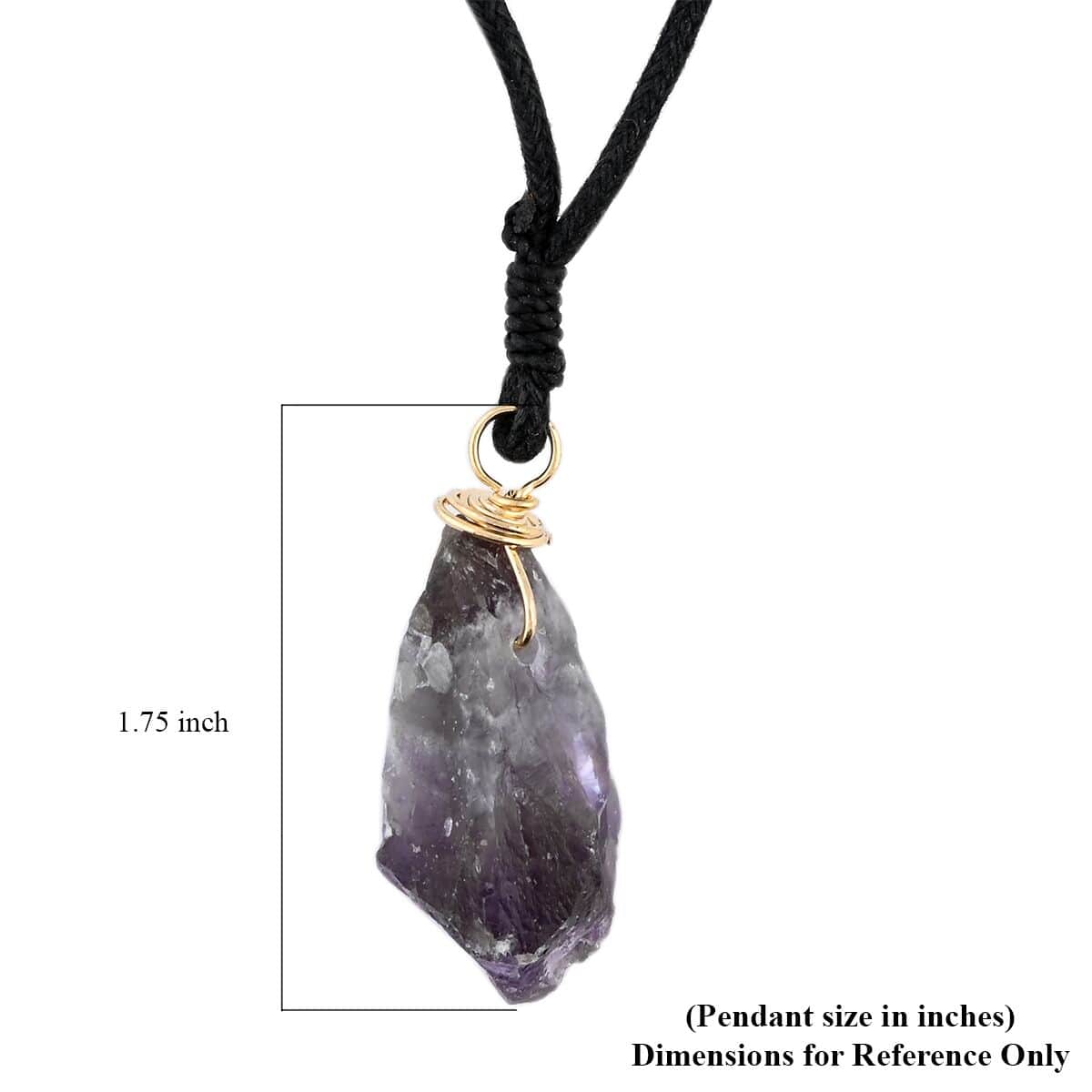 Amethyst Pendant with Cloth Necklace (22 Inches) in Goldtone 82.50 ctw image number 3