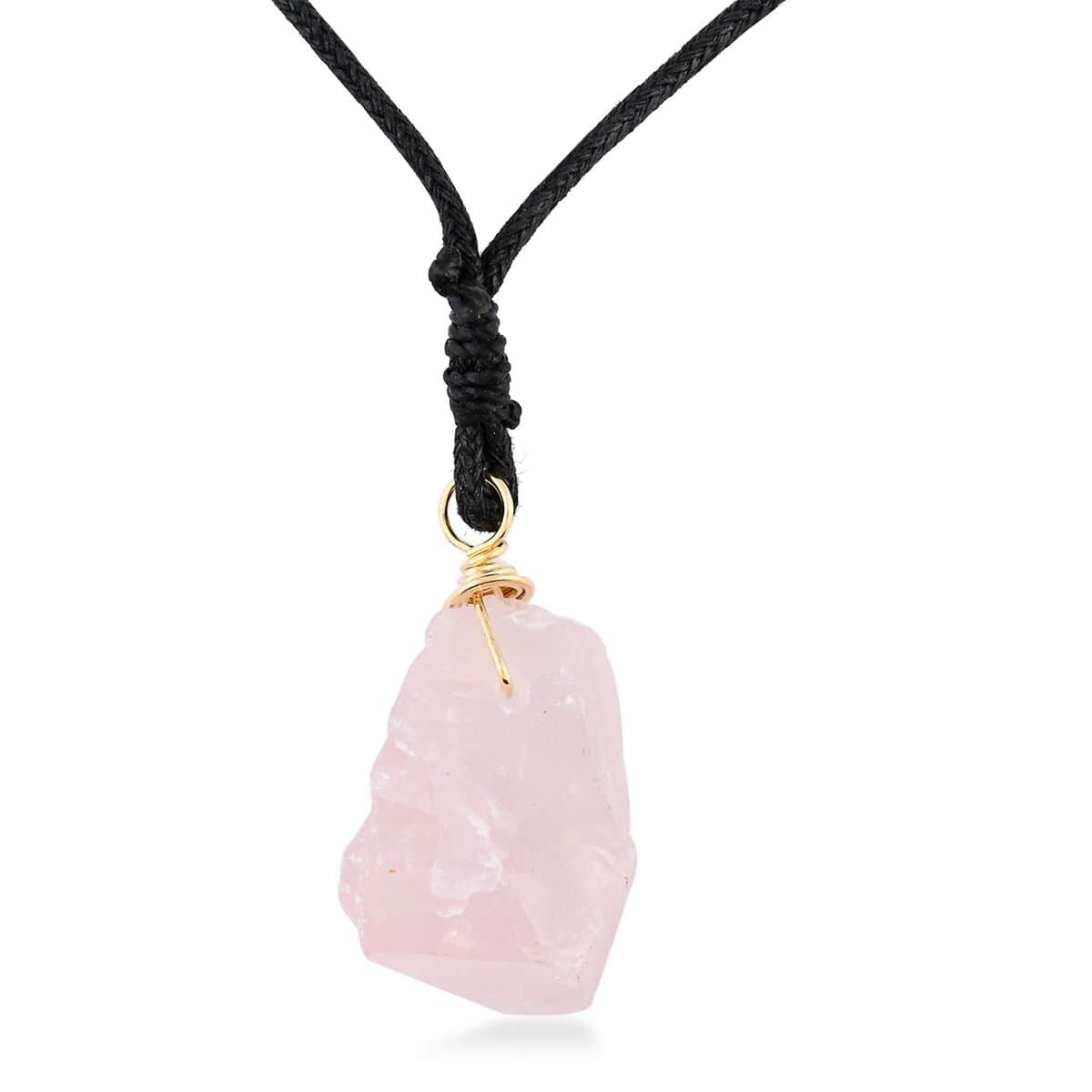 Colors of Brazil Rose Quartz Pendant with Cloth Necklace 22 Inches in Goldtone 97.50 ctw image number 0