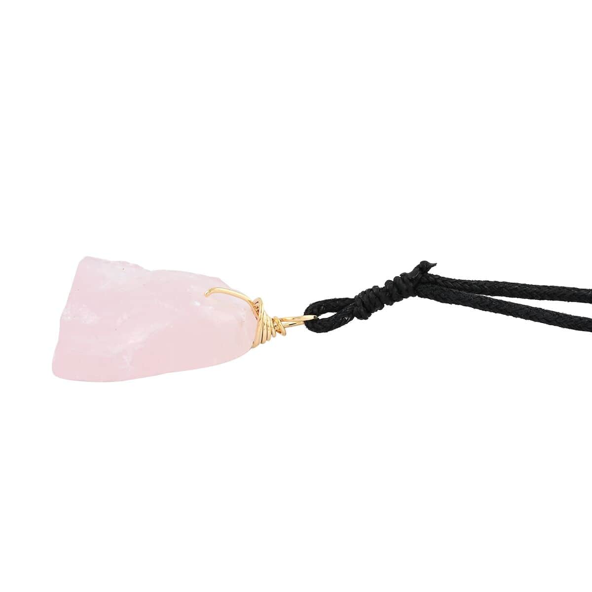 Colors of Brazil Rose Quartz Pendant with Cloth Necklace 22 Inches in Goldtone 97.50 ctw image number 2