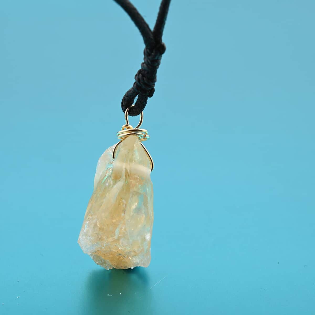 Colors of Brazil Citrine Pendant with Cloth Necklace 22 Inches in Goldtone 97.50 ctw image number 1