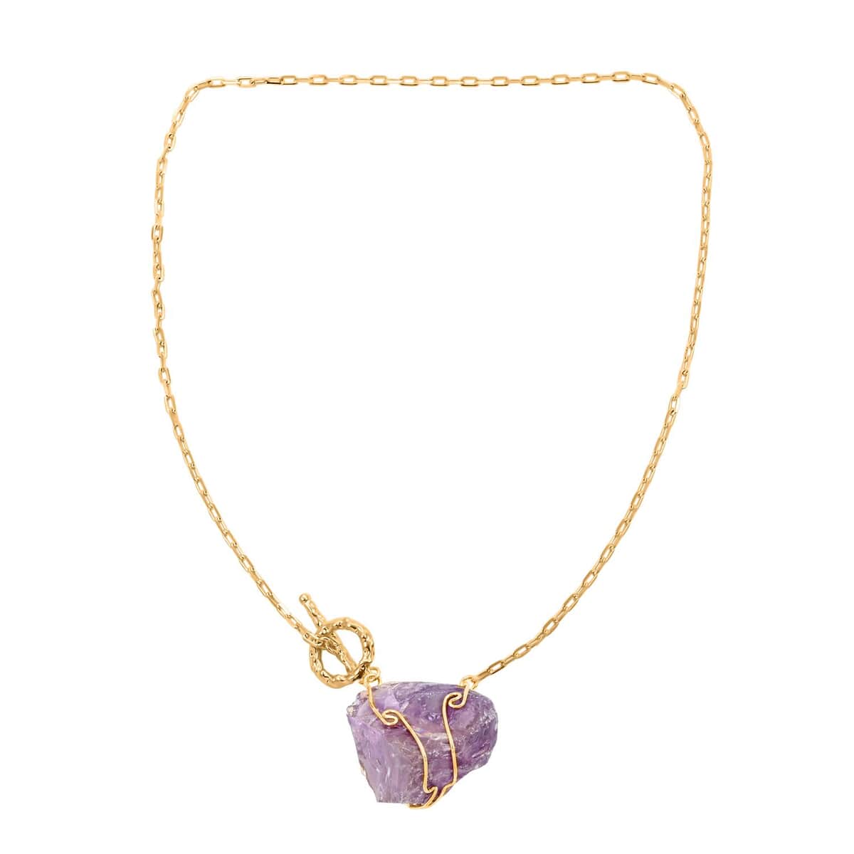 Amethyst Necklace 18 Inches in Goldtone 115.00 ctw image number 2