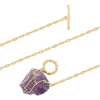Colors of Brazil Amethyst Necklace 18 Inches in Goldtone 115.00 ctw