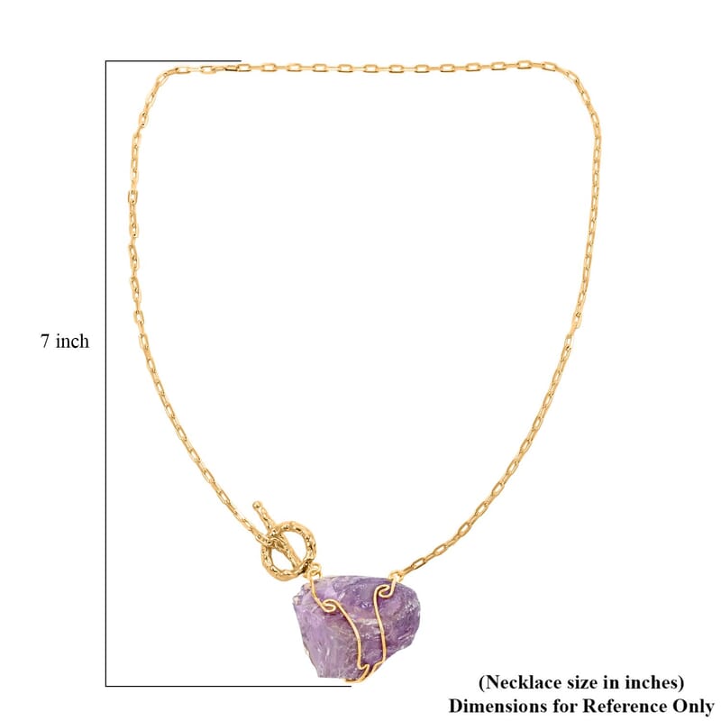 Colors of Brazil Amethyst Necklace 18 Inches in Goldtone 115.00 ctw