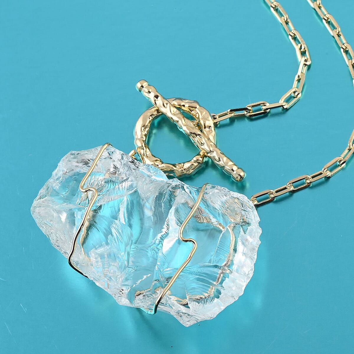 Colors of Brazil Crystal Necklace 18 Inches in Goldtone image number 1
