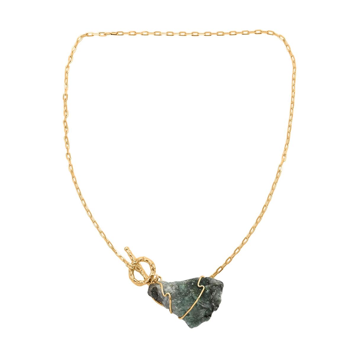 Green Turquoise Necklace 18 Inches in Goldtone 113.00 ctw image number 2