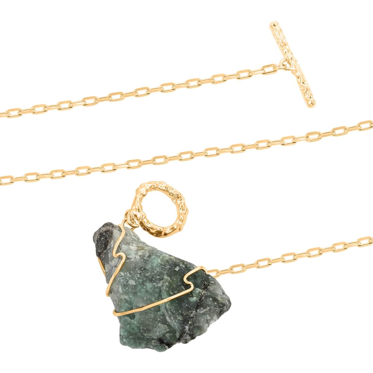 Green Turquoise Necklace 18 Inches in Goldtone 113.00 ctw image number 3