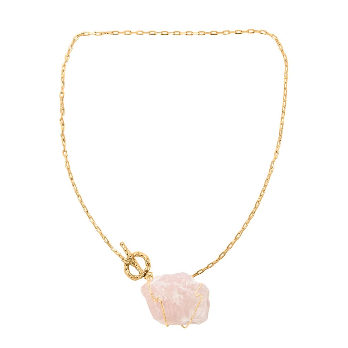 Colors of Brazil Rose Quartz Necklace 18 Inches in Goldtone 165.00 ctw image number 2