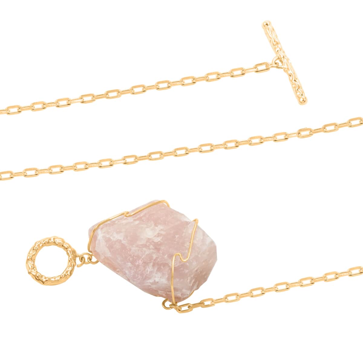 Colors of Brazil Rose Quartz Necklace 18 Inches in Goldtone 165.00 ctw image number 3