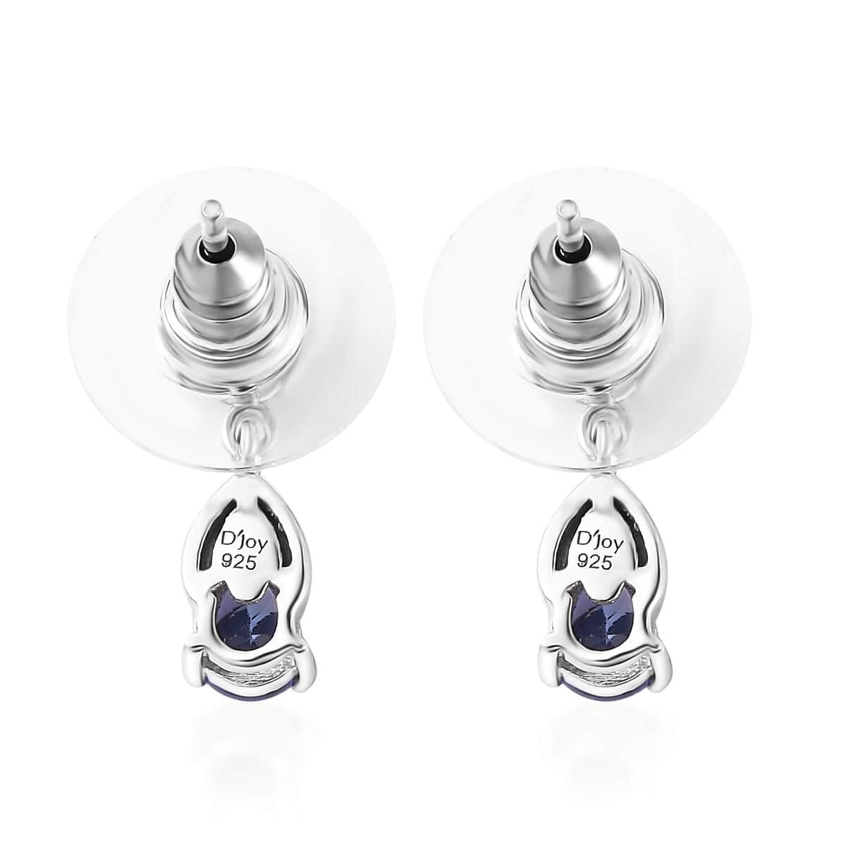 AAA Tanzanite and Moissanite Drop Earrings in Rhodium Over Sterling Silver 1.20 ctw image number 4