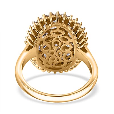 Tanzanite and Multi Gemstone Northern Lights Cocktail Ring in 18K Vermeil Yellow Gold Over Sterling Silver (Size 10.0) 2.60 ctw