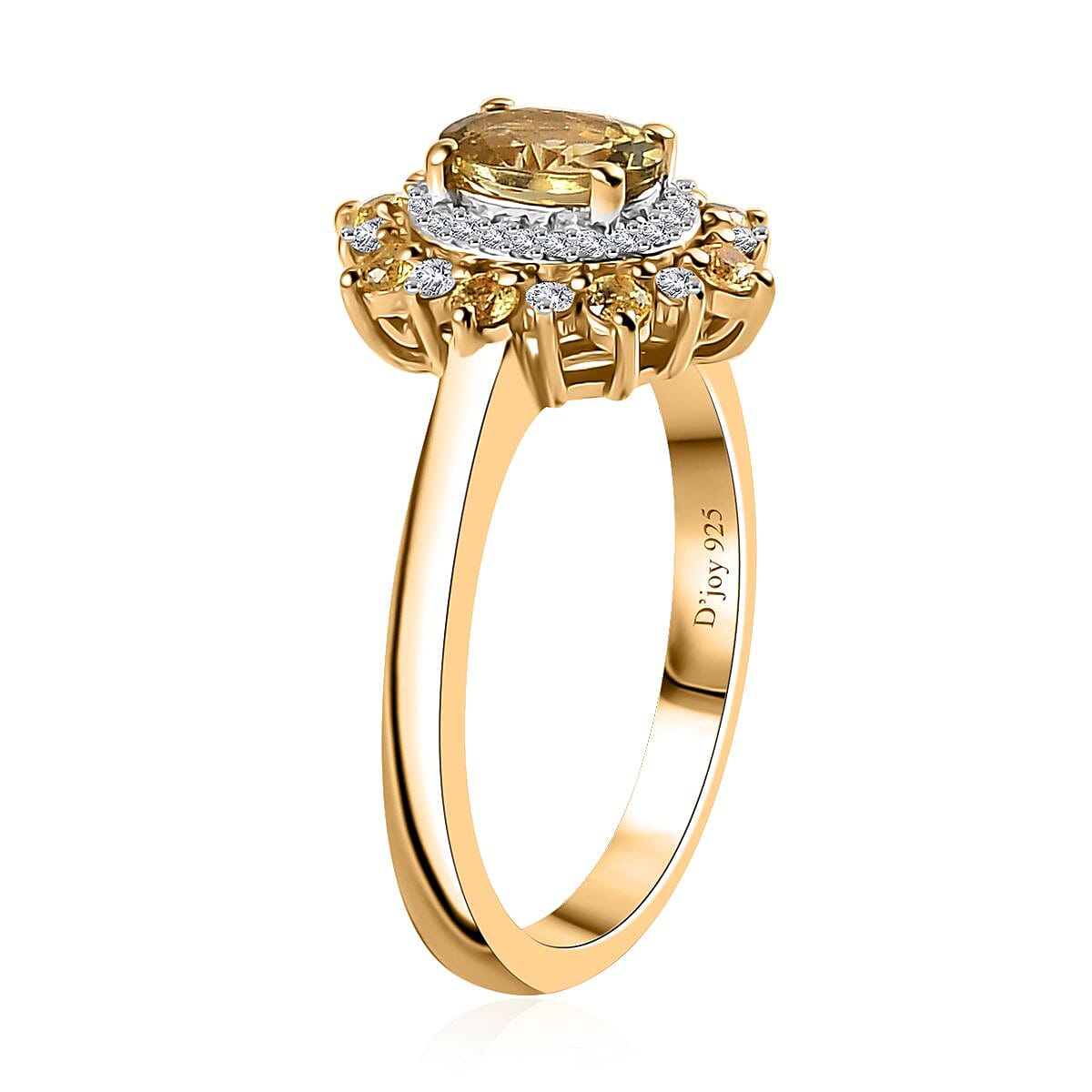 Golden Tanzanite and Multi Gemstone Sunburst Ring in 18K Vermeil Yellow Gold Over Sterling Silver (Size 8.0) 1.10 ctw image number 3