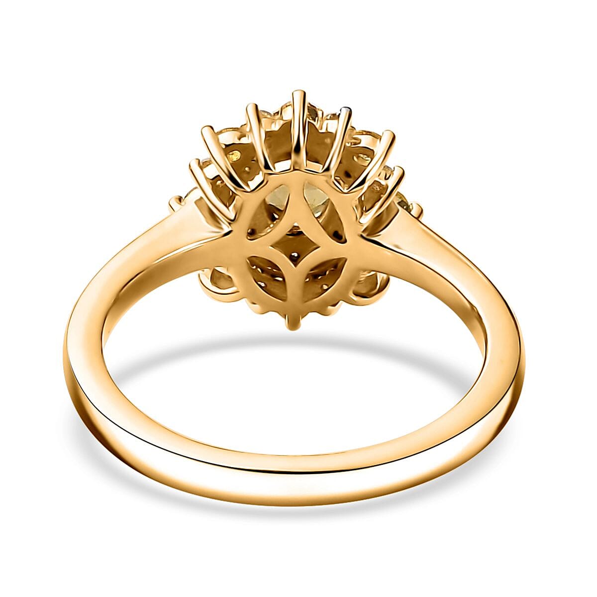 Golden Tanzanite and Multi Gemstone Sunburst Ring in 18K Vermeil Yellow Gold Over Sterling Silver (Size 8.0) 1.10 ctw image number 4