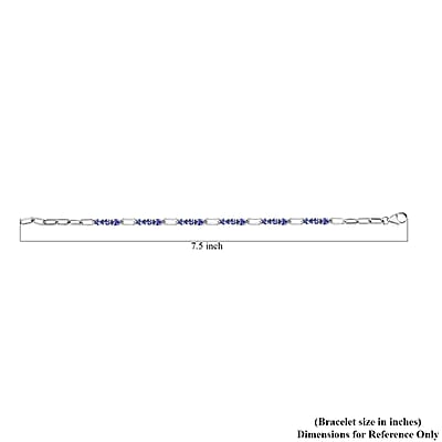 Tanzanite Paper Clip Chain Bracelet in Rhodium Over Sterling Silver (7.25 In) 3.00 ctw