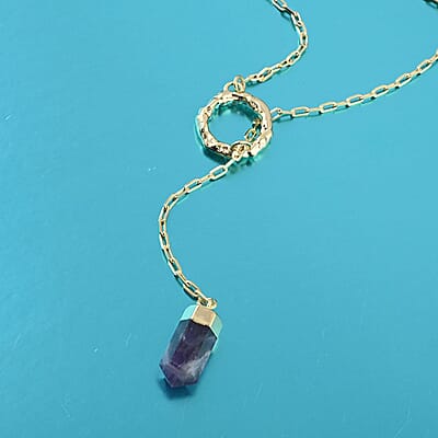 Colors of Brazil Amethyst Necklace (18 Inches) in Goldtone 8.00 ctw