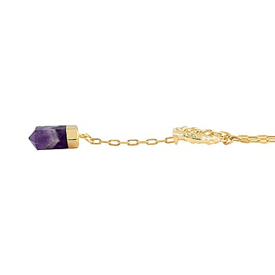 Colors of Brazil Amethyst Necklace (18 Inches) in Goldtone 8.00 ctw