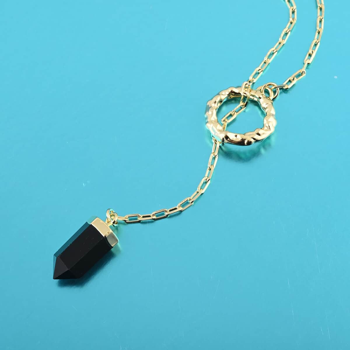 Colors of Brazil Black Agate Necklace 18 Inches in Goldtone 6.70 ctw image number 1