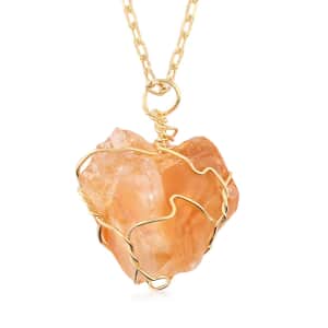 Citrine Necklace 18-20 Inches in Goldtone 43.00 ctw