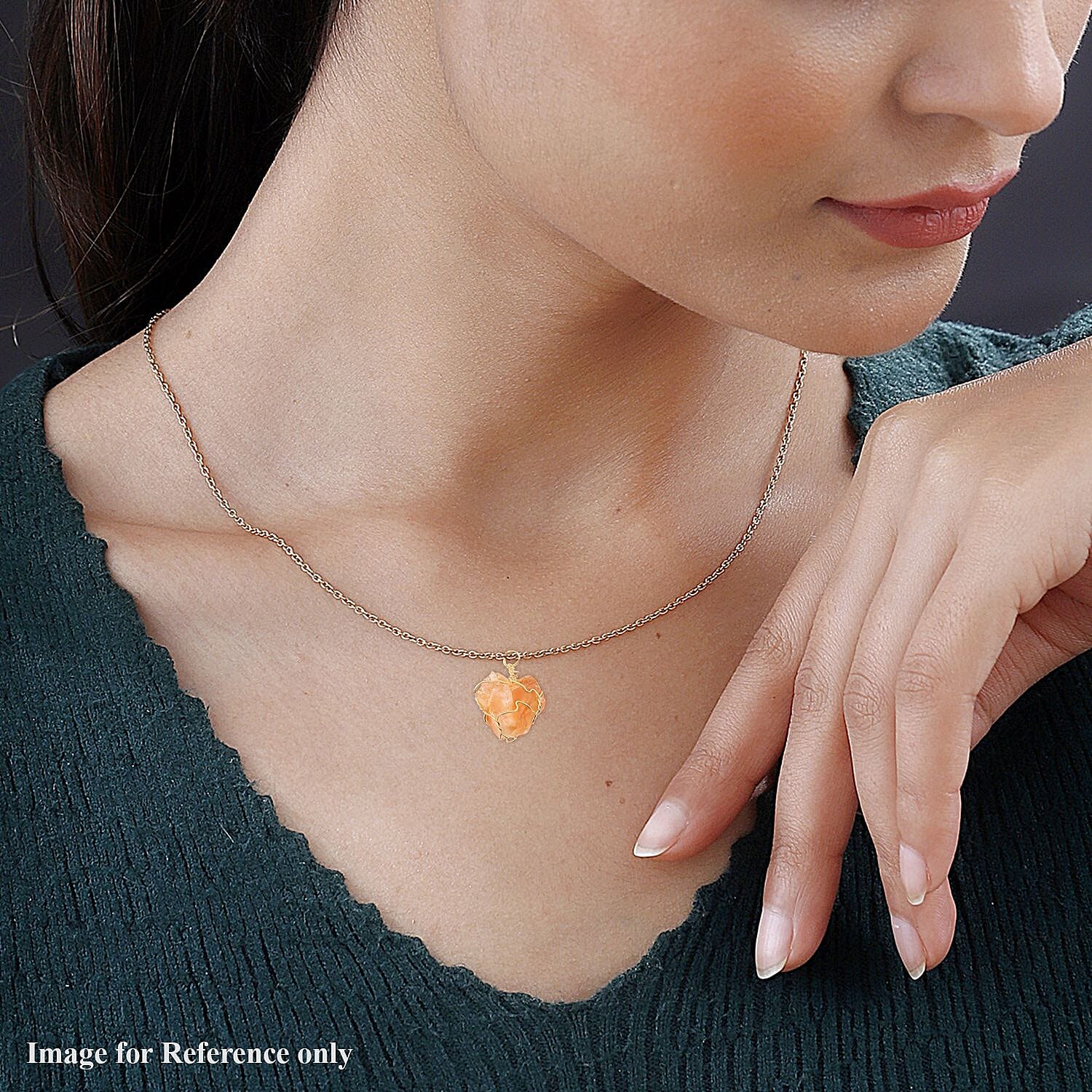 Colors of Brazil Citrine Necklace 18-20 Inches in Goldtone 43.00 ctw
