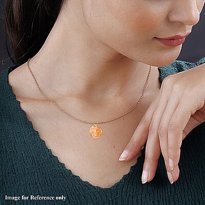 Colors of Brazil Citrine Necklace 18-20 Inches in Goldtone 43.00 ctw