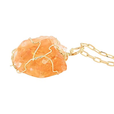 Colors of Brazil Citrine Necklace 18-20 Inches in Goldtone 43.00 ctw