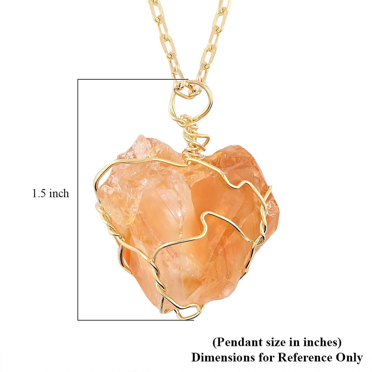 Colors of Brazil Citrine Necklace 18-20 Inches in Goldtone 43.00 ctw