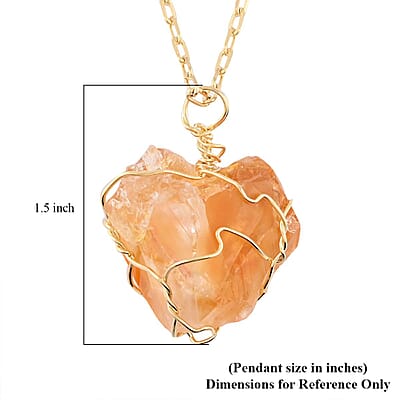 Colors of Brazil Citrine Necklace 18-20 Inches in Goldtone 43.00 ctw