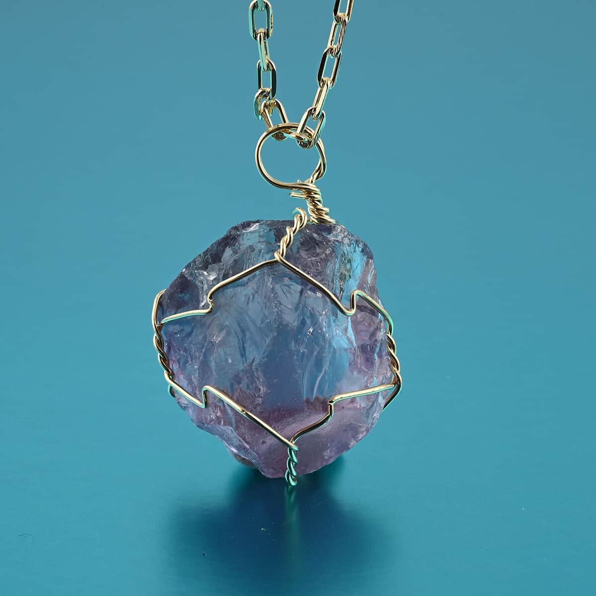 Colors of Brazil Amethyst Necklace 18-20 Inches in Goldtone 30.00 ctw image number 1