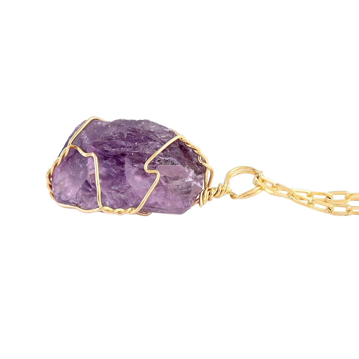 Colors of Brazil Amethyst Necklace 18-20 Inches in Goldtone 30.00 ctw image number 3