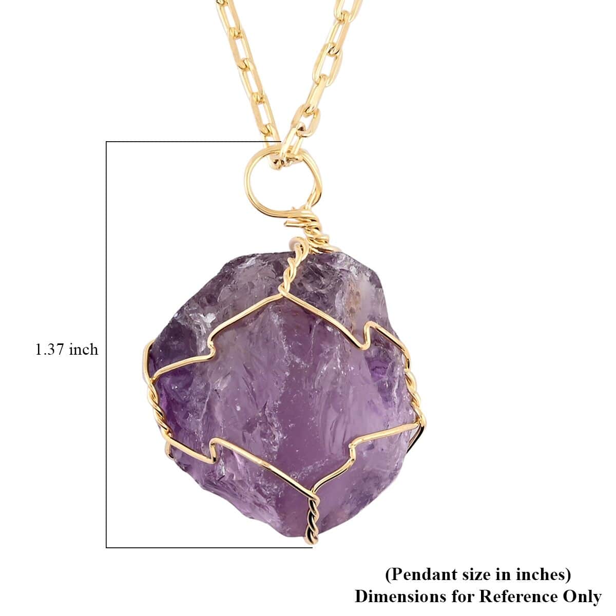 Colors of Brazil Amethyst Necklace 18-20 Inches in Goldtone 30.00 ctw image number 4