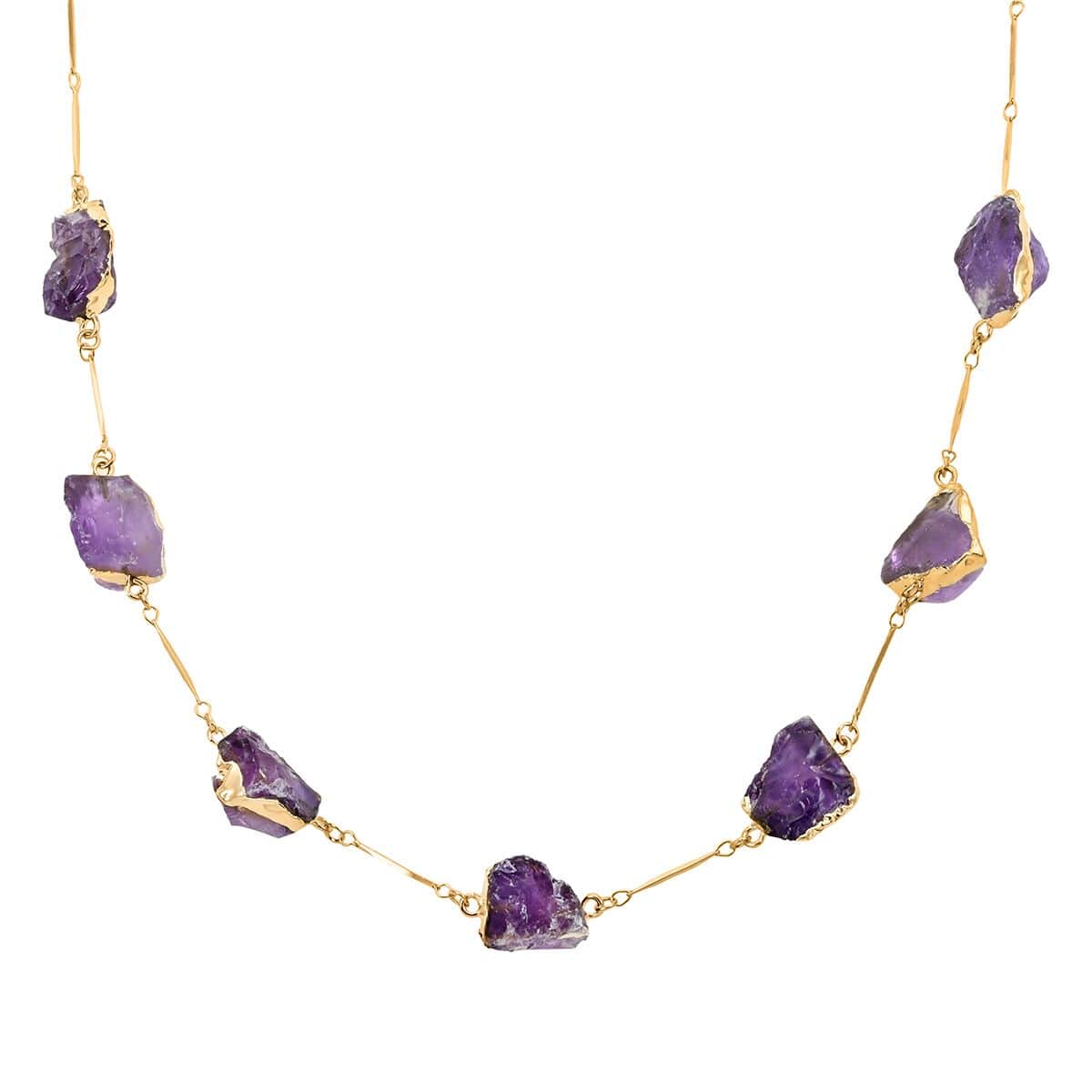 Colors of Brazil Amethyst Necklace 22-24 Inches in Goldtone 114.00 ctw image number 0