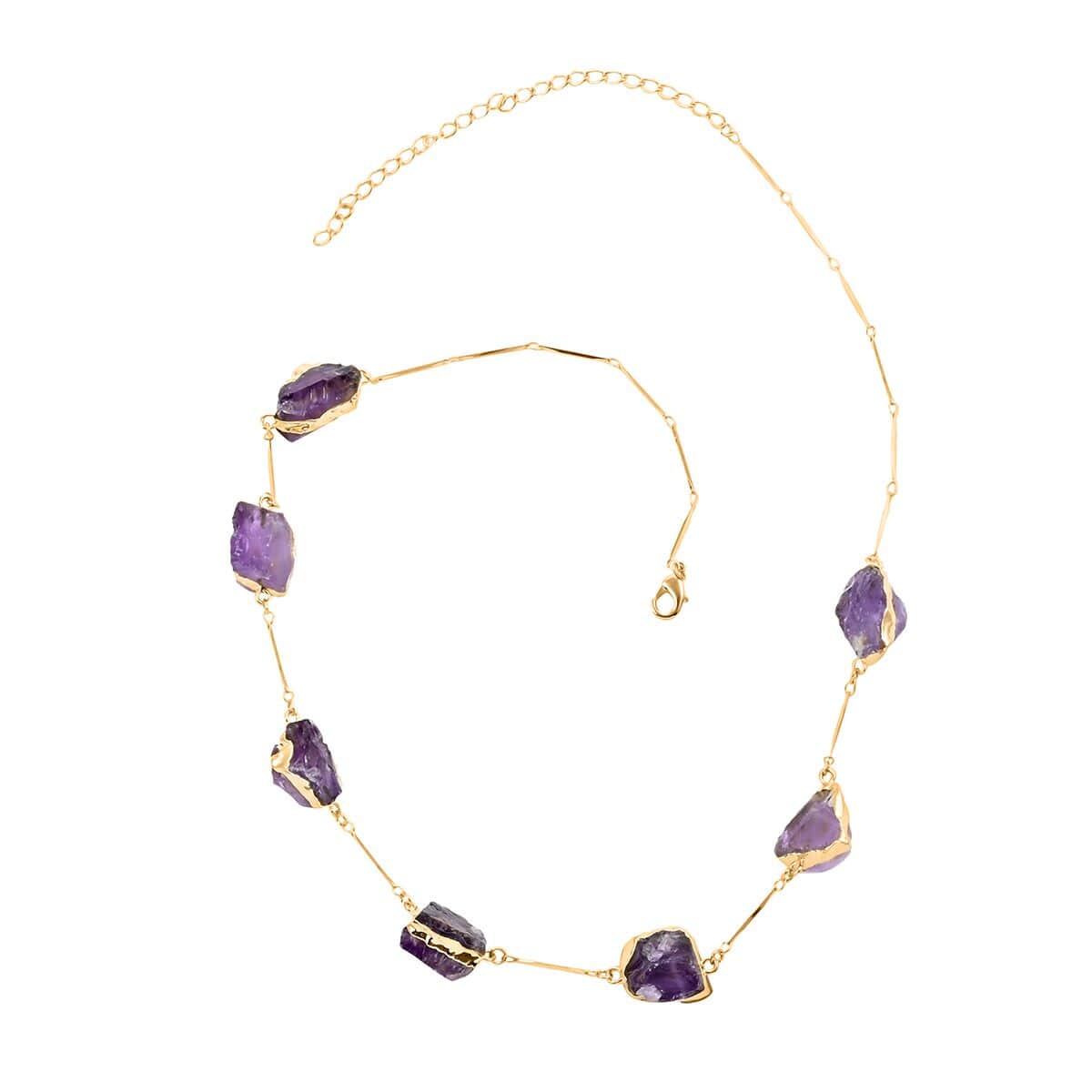 Colors of Brazil Amethyst Necklace 22-24 Inches in Goldtone 114.00 ctw image number 2