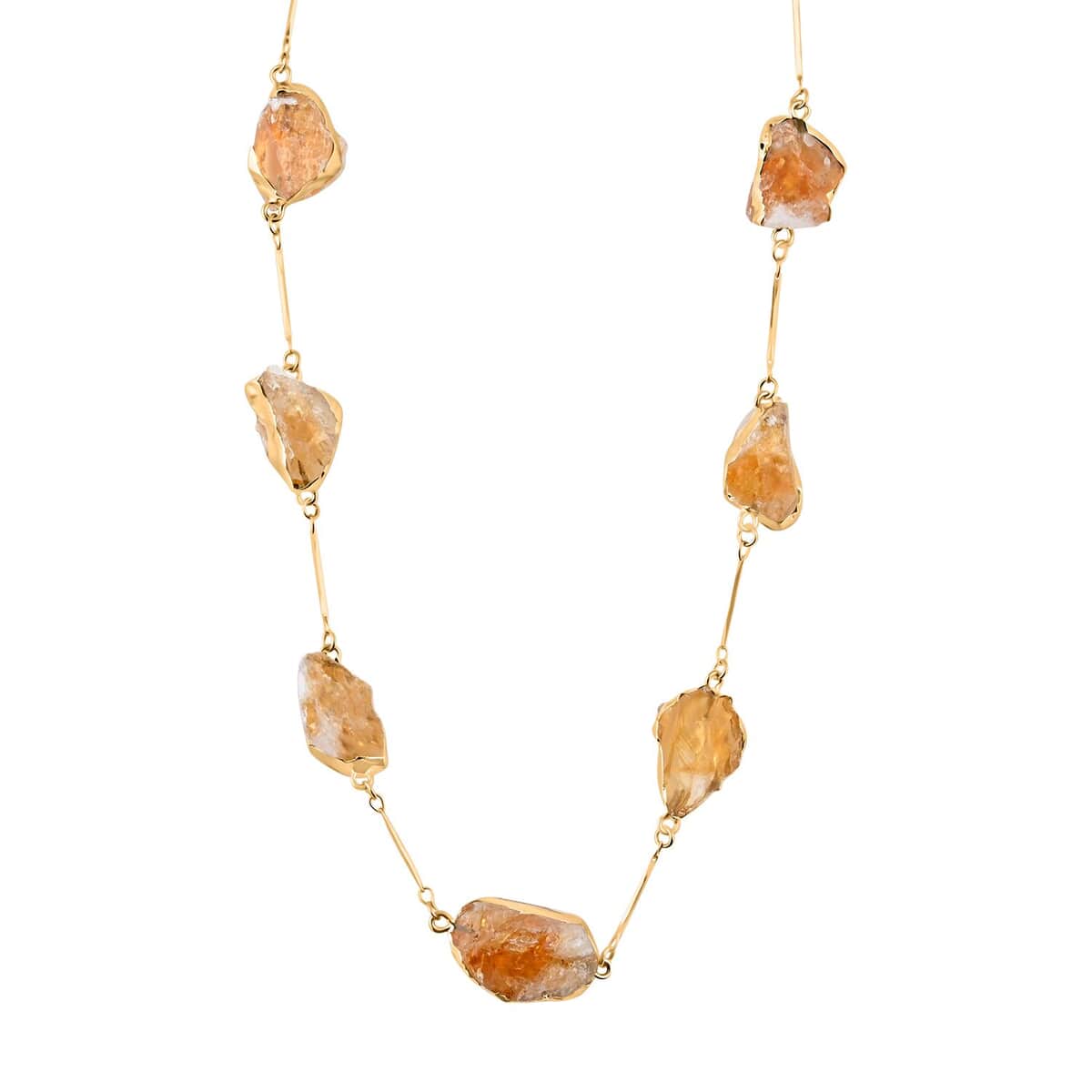 Colors of Brazil Citrine Necklace 22-24 Inches in Goldtone 94.00 ctw image number 0