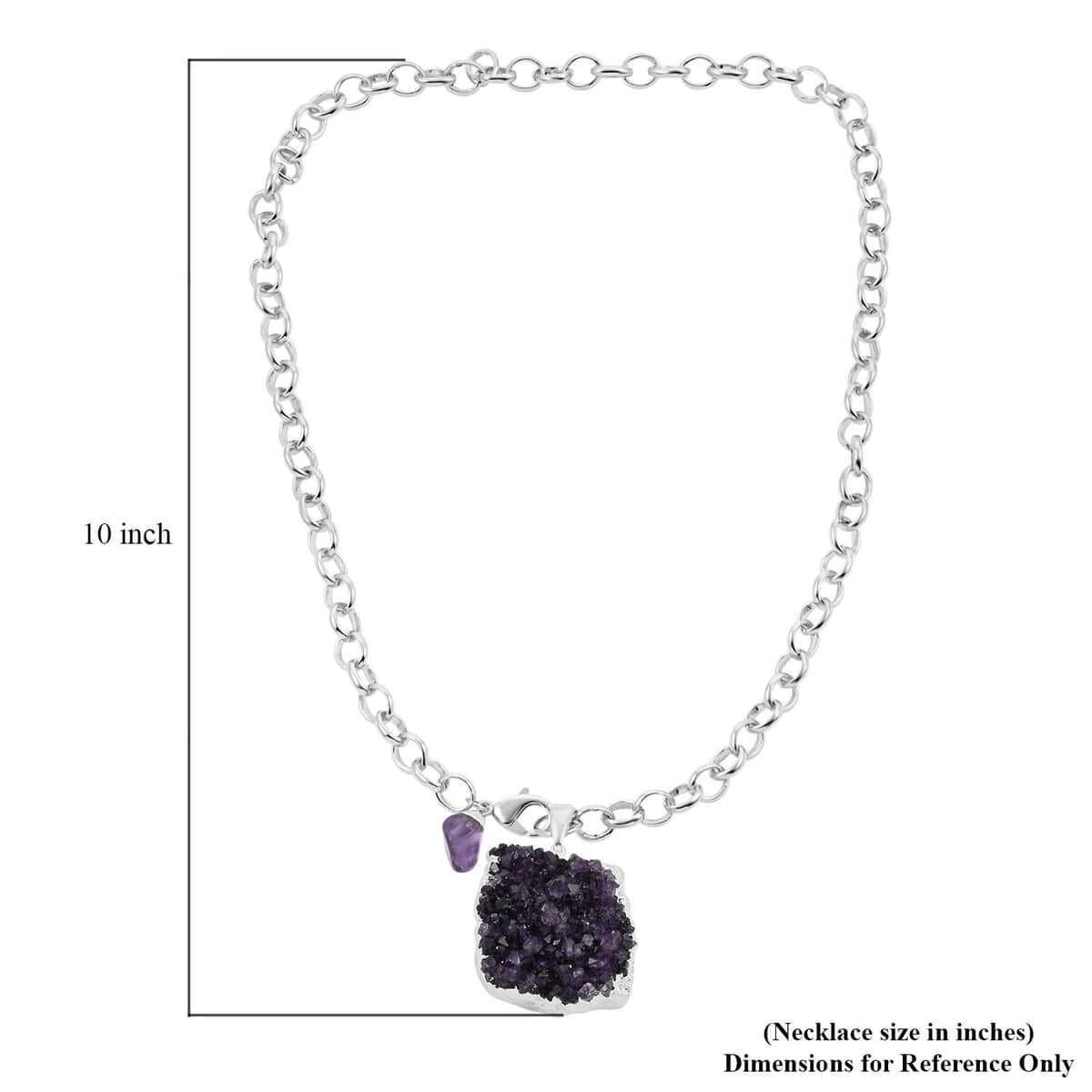 Amethyst Necklace 24 Inches in Silvertone 219.00 ctw image number 4