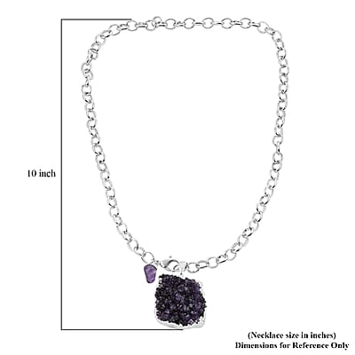 Colors of Brazil Amethyst Necklace 24 Inches in Silvertone 219.00 ctw