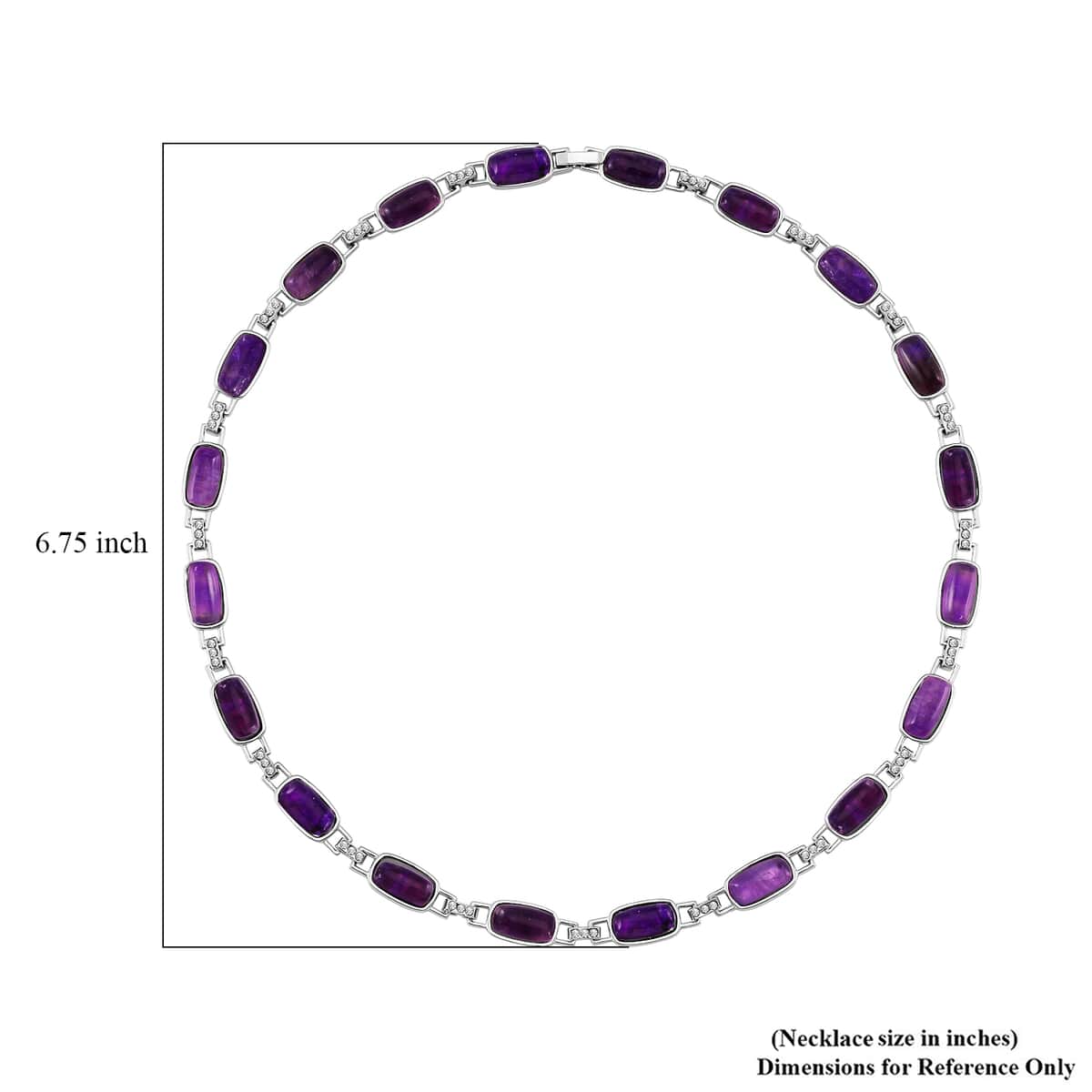 African Amethyst 90.00 ctw and Austrian Crystal Necklace in Silvertone 20 Inches image number 3