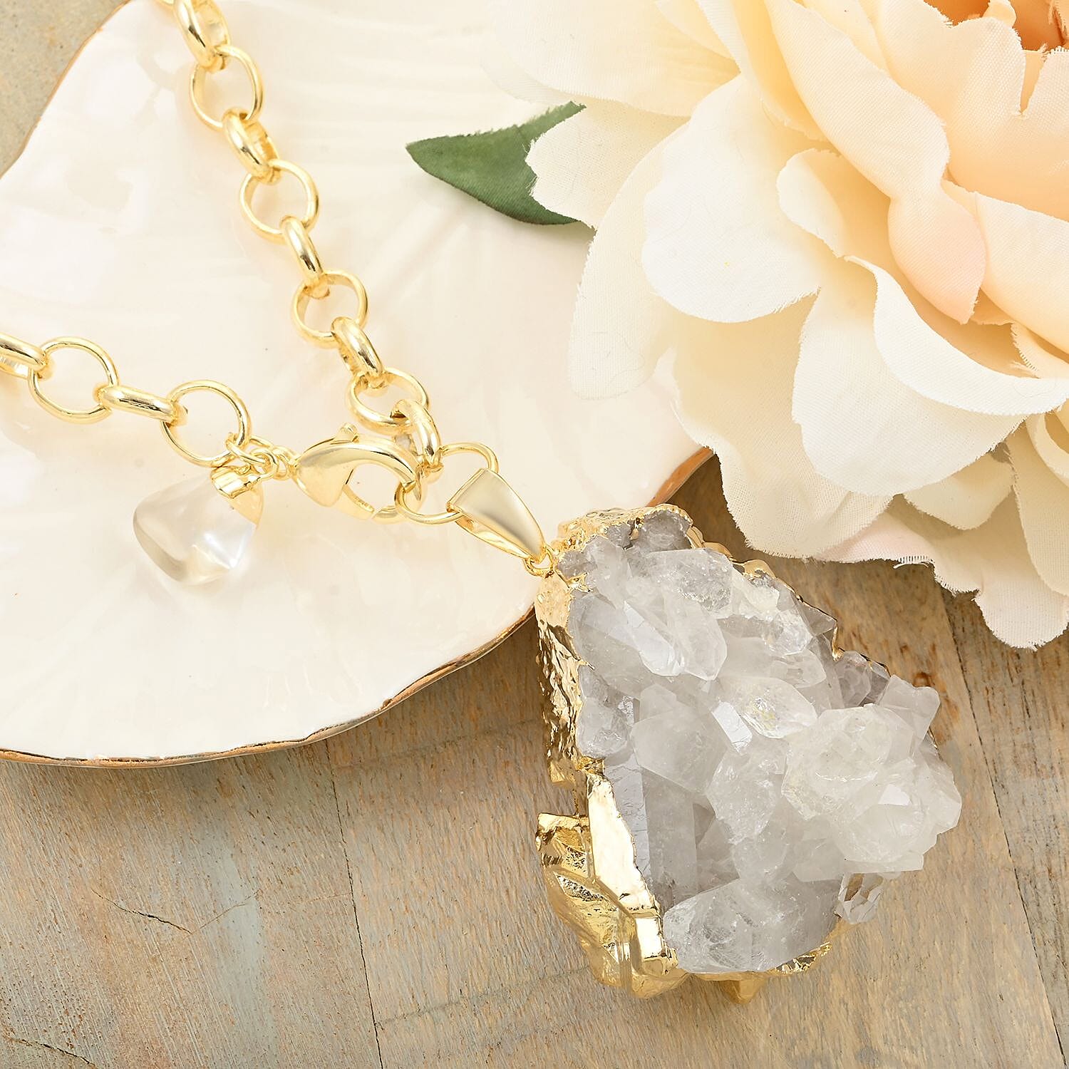 Colors of Brazil Crystal Necklace 24 Inches in Goldtone