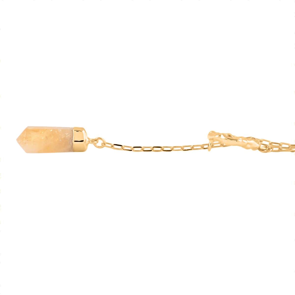Citrine Necklace 24 Inches in Goldtone 15.00 ctw image number 2
