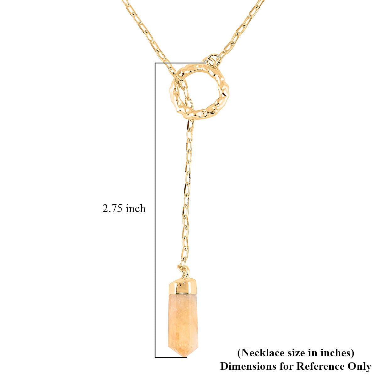 Colors of Brazil Citrine Necklace 24 Inches in Goldtone 15.00 ctw