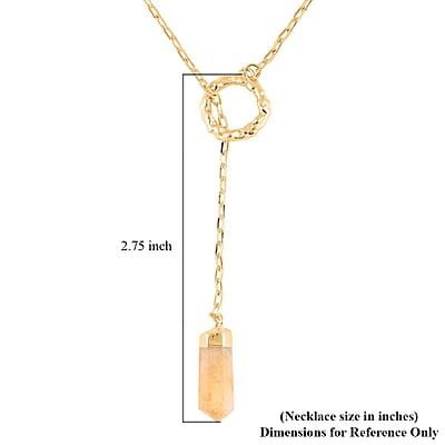 Colors of Brazil Citrine Necklace 24 Inches in Goldtone 15.00 ctw